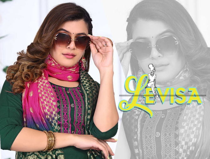 Riyaa Levisa 1 Rayon Designer Fancy Wear Ready Made Suit Collection